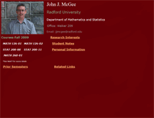 Tablet Screenshot of jjmcgee.asp.radford.edu